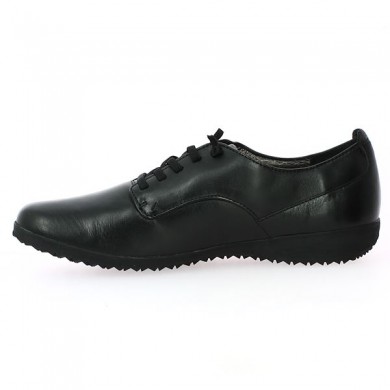 black shoes 42, 43, 44, 45 josef seibel elastic laces, interior view