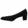 small heel women's large size black velvet shoes, top view