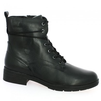 boots noire tamaris confort à lacets femme grande taille, vue profil