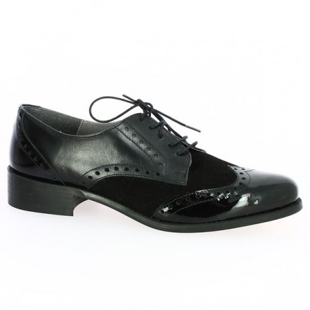 derby femme noir grande taille Shoesissime, vue profil