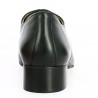 black leather richelieu large size woman, heel view