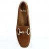 Camel leather moccasin with gold chain 42, 43, 44, 45 woman, top view