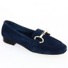 blue moccasin with gold chain woman 42, 43, 44, 45 Shoesissime, profile view