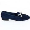 mocassin velours bleu chaine dorée femme grande taille Folie's, vue coté