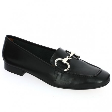 Mocassin Femme Grande Taille Noir chaine dorée Folie's, vue profil