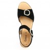 platform sandal and buckles large size gabor black velvet, top view