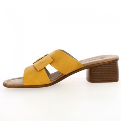 Yellow bow sandal wedge heel big size Remonte, inside view