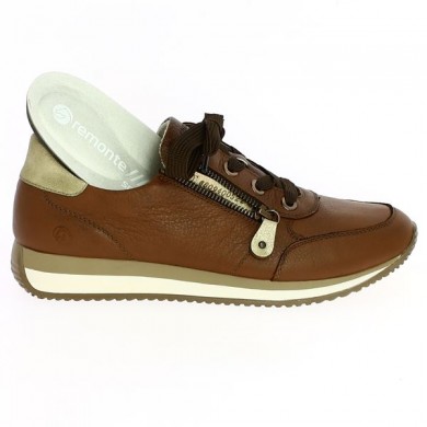 Sneakers femme grande pointure camel semelle amovible Shoesissime, vue détails