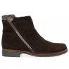 shoesissime women's large brown flat boots, side view