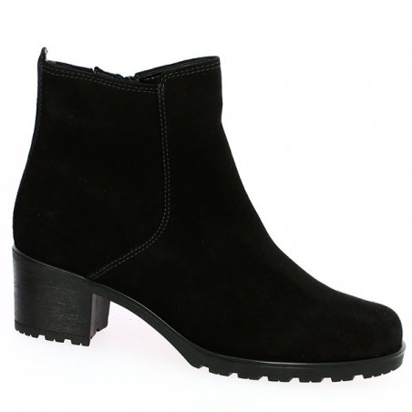 Boots Gabor nubuck Noir grande taille, vue profil