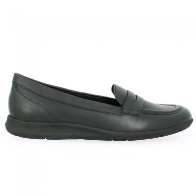 moccasin grande pointure confort Gabor black leather Shoesissime, side view