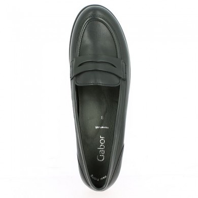 black moccasin round toe 42, 42.5, 43, 44 Gabor Shoesissime, top view