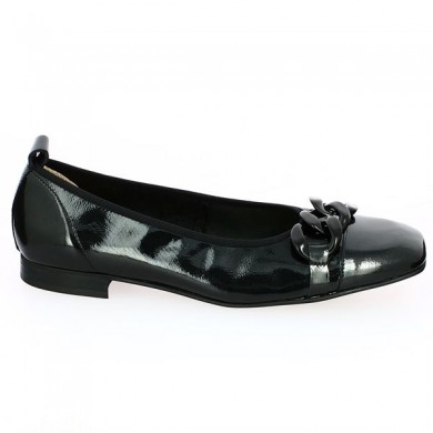 black patent ballerinas with chains large size woman Shoesissime, side view