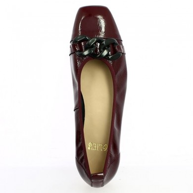 Ballerines Folie's vernis bordeaux chaine grande pointure, vue dessus