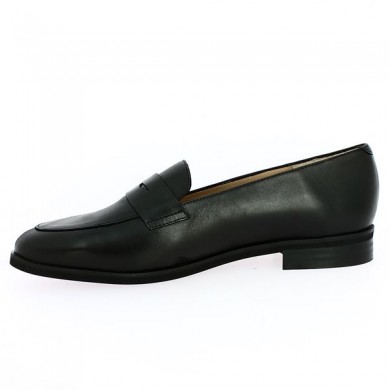 Folie's moccasin black leather trendy woman 42, 43, 44, 45, inside view