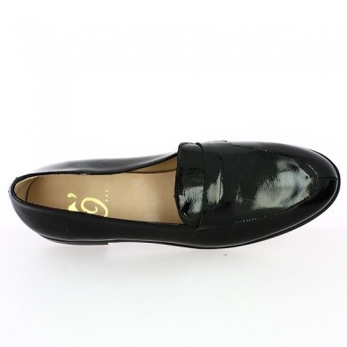 black patent moccasin large size Folie's, top view