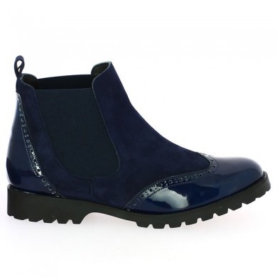 bottines chelsea bleu plate femme 42, 43, 44, 45 Shoesissime, vue coté