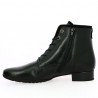 Gabor black leather flat lace-up zipper boots large size, inside view