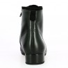 Gabor 42, 42.5, 43, 44 black leather flat lace-up zipper boots, rear view