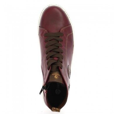 sneakers montante Bordeaux D0771-35 grande pointure femme, vue dessus