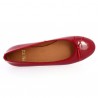 chaussures plates cuir vernis rouge grande pointure, vue dessus