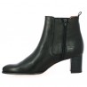 black leather ankle boots with elasticated heel, large women's size, interior view