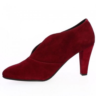 Shoesissime large heels burgundy red front split, inside view