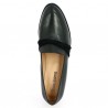 Women's black leather moccasin draped in velvet 42, 43, 44, 45 Shoesissime, top view