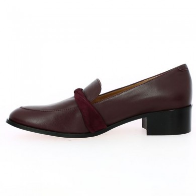 chaussures basses cuir bordeaux drapé femme grande pointure 42, 43, 44, 45 Shoesissime, vue dessus