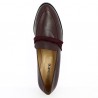 burgundy leather draped women's shoe large size 42, 43, 44, 45 Shoesissime, top view