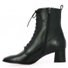 Shoesissime black leather heel square toe boots large size women, side view