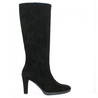 black velvet platform heel boot 42, 43, 44, 45 Gabor Shoesissime, side view