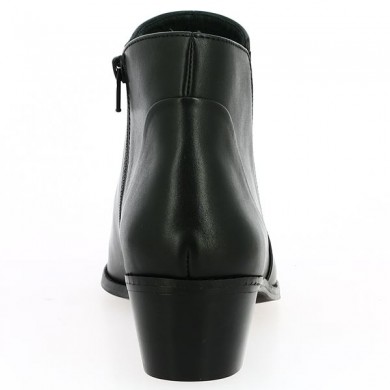 boots santiage femme grande taille cheville cuir noir femme petit talon tout cuir Shoesissime, vue arrière