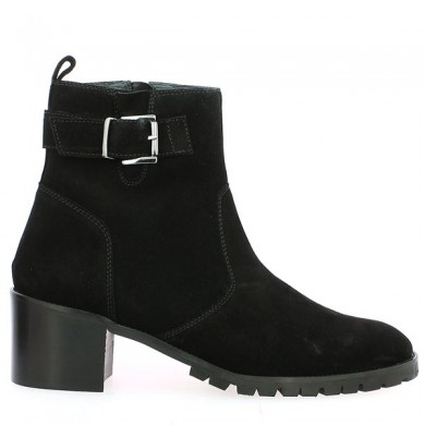 JB Collection Mid Heel Faux Leather Casual Half Boot With Buckle Above For  Women - Black