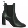 black leather wide heel square toe boot 42, 43, 44, 45, profile view