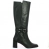 chic women's heel boot 42, 43, 44, 45 black leather Shoesissime, side view