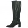 Shoesissime black leather chic women's tall boot, inside view