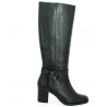 black leather women's boots thick heel 42, 43, 44, 45 Shoesissime, profile view