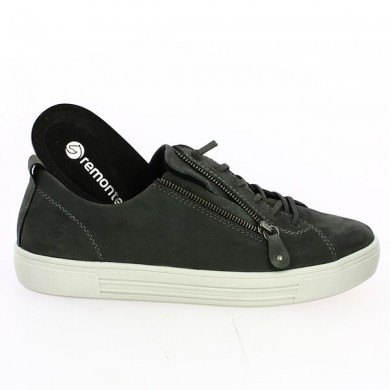 Sneakers femme 42, 43, 44, 45 Remonte gris anthracite semelle amovible D0918-45 Shoesissime, vue dessus