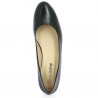 Women's small heel shoe large size black leather, top view