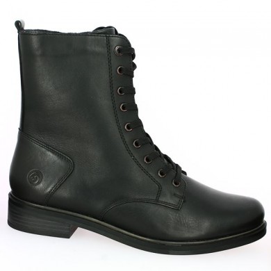Black leather lace-up boots Remonte D8388-01 Shoesissime, profile view