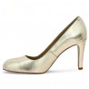 high heels gold leather round toe 42, 43, 44, 45 Shoesissime, inside view