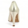 Shoesissime large size gold leather high heels with round toe, view details