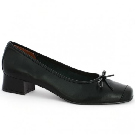 ballerine petit talobn cuir noir 42, 43, 44, 45 Shoesissime, vue profil