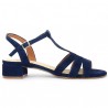 nu-pieds petit talon bleu marine chic 42, 43, 44, 45 femme Shoesissime, vue coté