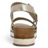 Women's wedge sandal large size gold multi D6453-31 Remonte, rear view