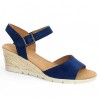 Gabor blue wedge sandal large size, profile view