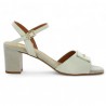 Shoesissime off-white dress sandals, large size, side view