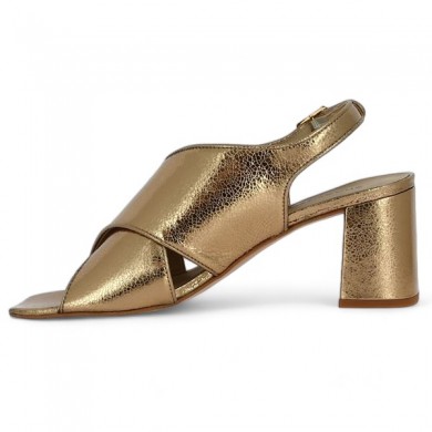 Sandale cérémonies grande taille femme brides croisées doré bronze Shoesissime, vue intérieure