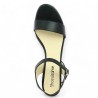 nu-pieds talon cuir noir grande taille Shoesissime, vue dessus